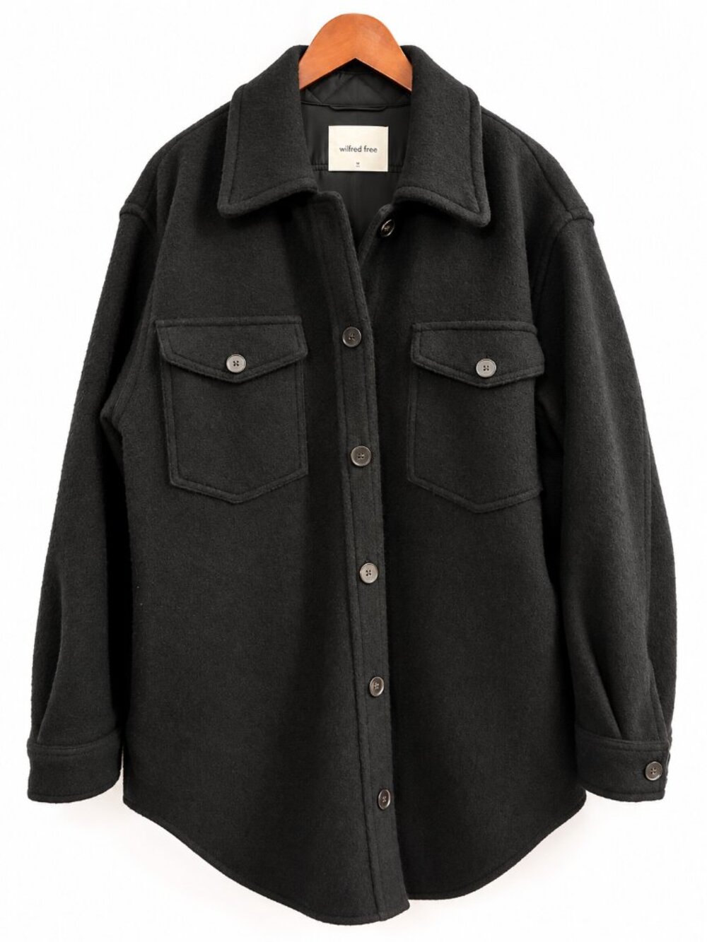 Wilfred Free Black Oversized Shirt Jacket Shacket M